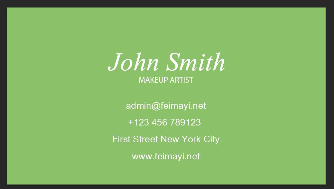 清新綠色創意化妝師名片(可直接編輯文字) 清新綠色創意化妝師名片(可直接編輯文字)