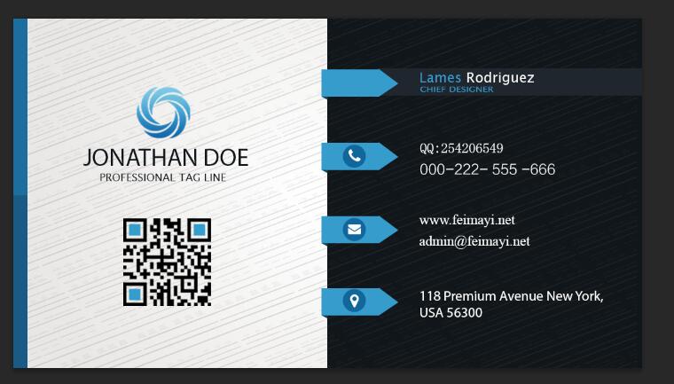 簡約黑色大氣企業名片01【可直接編輯文字】