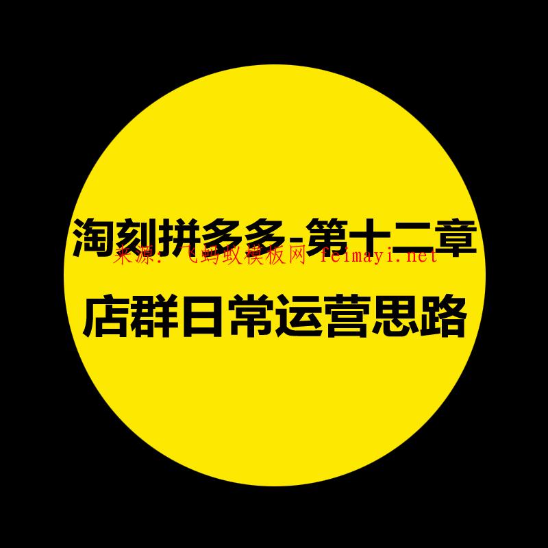 拼多多教程-第十二章：淘刻拼多多店群日常運營思路 