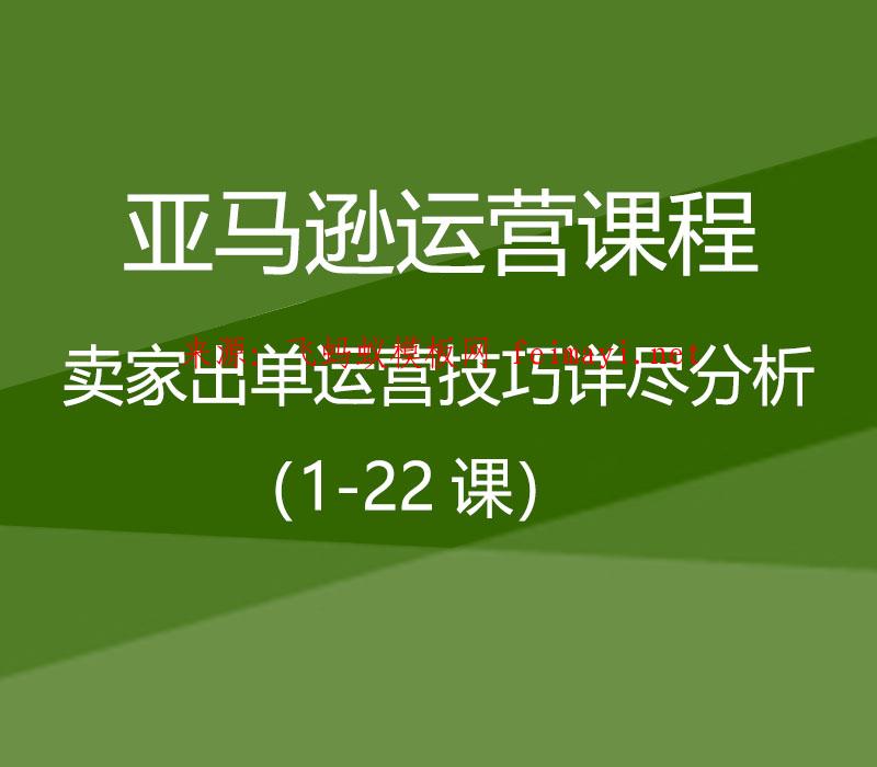 亞馬遜運營課程Amazon:賣家出單運營技巧詳盡分析(1-22課) 亞馬遜運營課程Amazon:賣家出單運營技巧詳盡分析(1-22課)