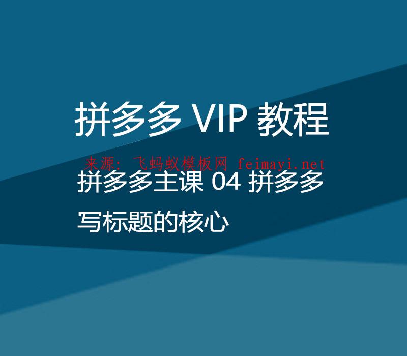 拼多多VIP教程 拼多多主課培訓教程 04 拼多多寫標題的核心 拼多多VIP教程 拼多多主課培訓教程 04 拼多多寫標題的核心