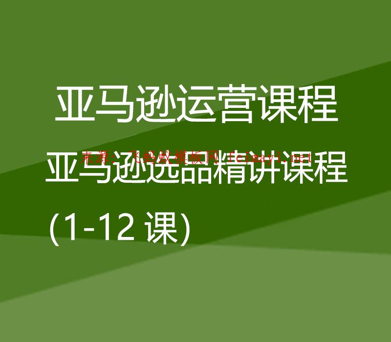  亞馬遜運營課程Amazon：亞馬遜選品精講課程（1-12課） 