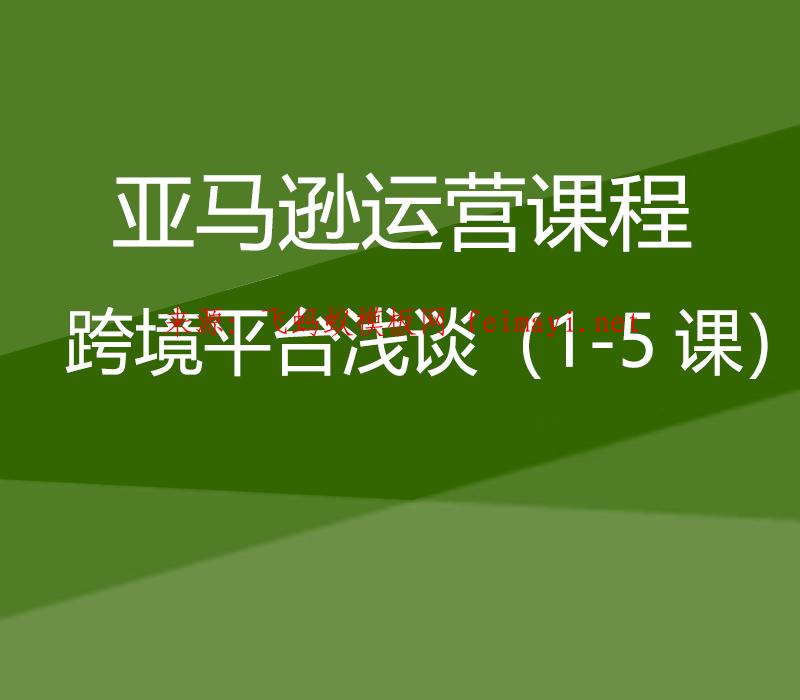  亞馬遜運營課程Amazon：平臺運營一二三（1-12課） 
